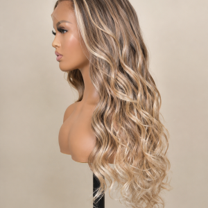 26-Inch Body Wave 13 x 4 Front Lace Wig-Human Synthetic Blend